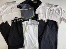 LOT 6 Base Layer Heat Gear Football Compression Pants Shirt Youth XL Adult Small