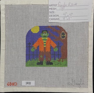 HP Needlepoint 18ct GAYLA ELLIOTT Frankenstein Halloween Night Moon Tree JR8