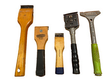 Vintage CRAFTSMAN 4-pc Paint Scrapers, plus ZINSSER Soft -Grip 4" Scraper, USA