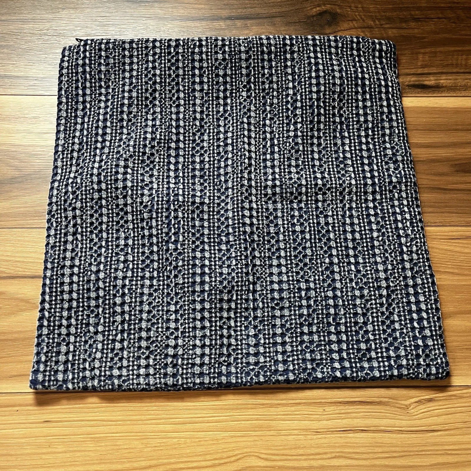 Pottery Barn Stonewashed Honeycomb Navy Blue Square Throw Pillow Cover