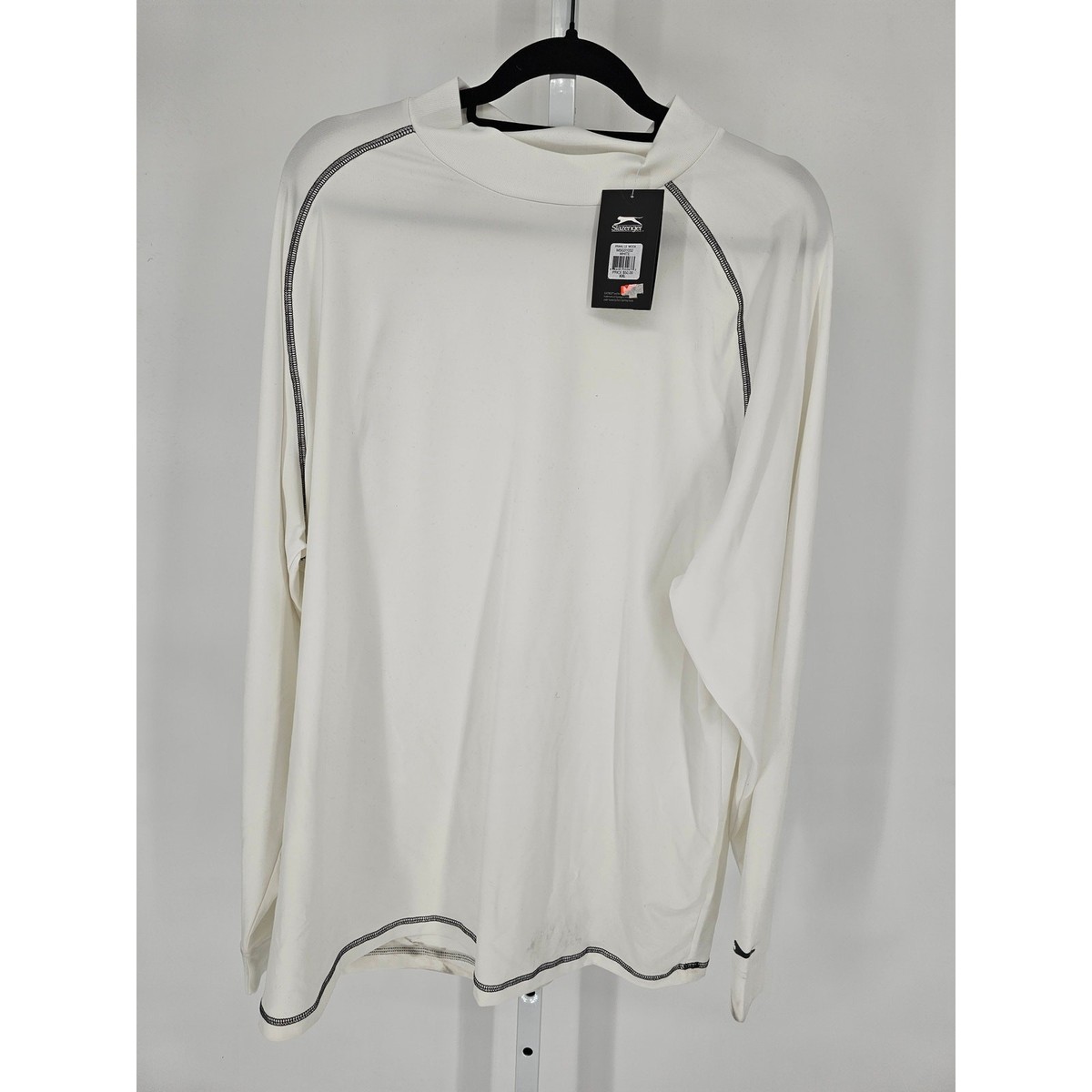 Slazenger Mens Sz XXL Long Sleeve Mock Neck Athletic T Shirt Solid