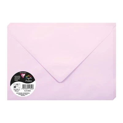 Enveloppes - C5 - 16,2x22,9cm - Pollen - Rose dragée - 20 unités - Clairefontain - Photo 1/2