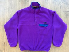 Vintage 90s Patagonia Synchilla Snap-T Fleece Pullover Jacket Purple Mens Medium