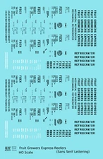K4 HO Scale Decals Fruit Growers Express Ice Or Mechanical Reefer Black