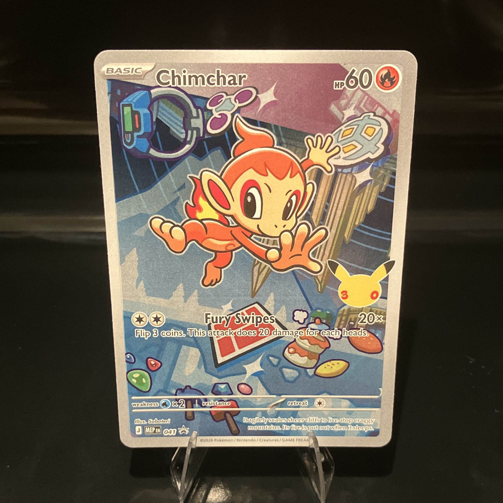 Pokémon TCG Chimchar First Partner Mega Evolutions Promo 041 Holo NM Full Art