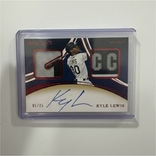 2020 Panini Immaculate Kyle Lewis Rookie Dual Memorabilia Auto Red /25 Mariners