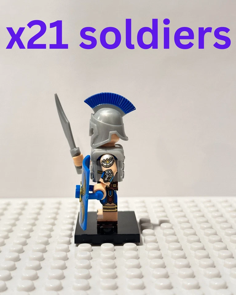 Переплетающийся кирпич рыцарь минифигурки x 21 средневековые римляне спартанцы греки новый - Изображение 4 из 4