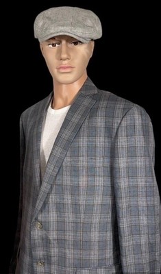 STUNNING MICHAEL KORS 100% LINEN HALF LINED PLAID SPORT COAT SZ 44L SAKS