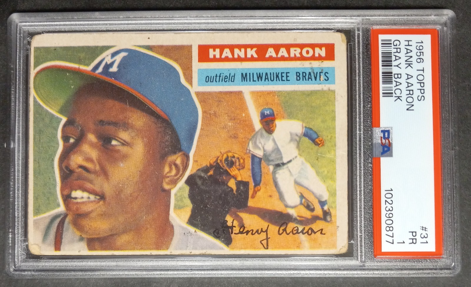 1956 Topps - #31 Hank Aaron - HOF - PSA 1 PR