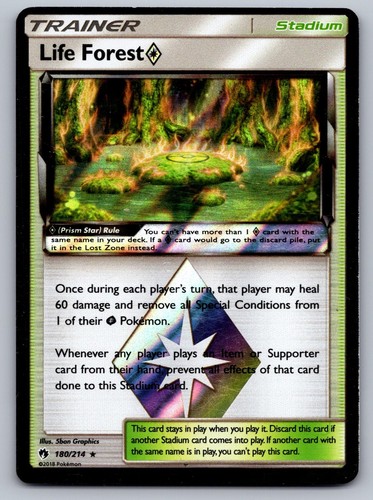 Life Forest ◇ 180/214 Lost Thunder Pokemon Moderately Played