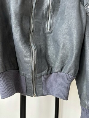 Vintage 80s German Army Flight MA-1 Genuine Leather Bomber Jacket
