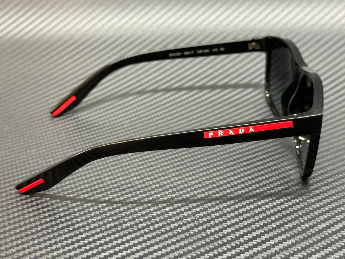 ?- New Authentic- Prada PR16YSF-1AB06Q Black and Red Sunglasses Modern Desi… PRADA LINEA ROSSA SUNGLASSES - PS A06S DG002G 59 main image 3