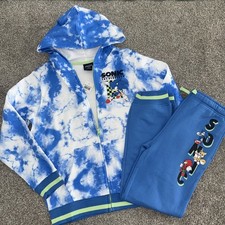 NWT Boys Sega Sonic The Hedgehog Hoodie Sweatpants Outfit Size L 10/12