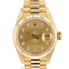 Rolex Datejust 69178 26mm Champagne Diamond Dial 18KY Gold President Auto Watch