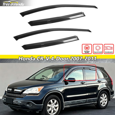 4X Fit 2007 2011 Honda CR V Mugen Window Visor Rain Sun Guards Deflector