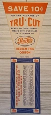 1963 Pepsi Cola Company Coupon for 10c off Tru Cut Meat 9"x4"
