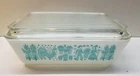 Vintage 0503 Milk Glass Pyrex Amish Butterprint Refridgerator & Cover EXCELLENT!
