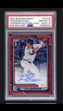 2024 Bowman Draft Travis Bazzana 1st Chrome Red Lava Refractor Auto #/5 PSA 10