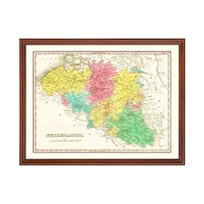 Old Map of Netherlands 1831 - Vintage Netherlands Art Wall D