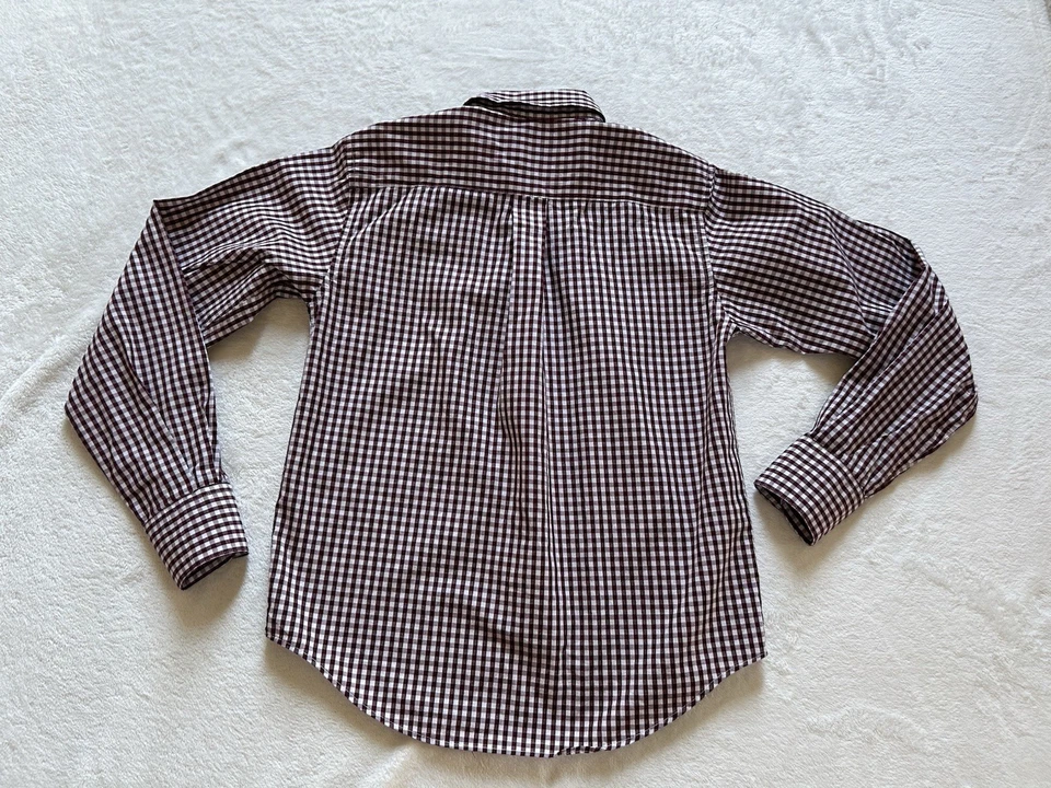 Camisa de vestir Class Club Boys púrpura blanca a cuadros con botones manga larga talla 10-12 Foto 2 de 4