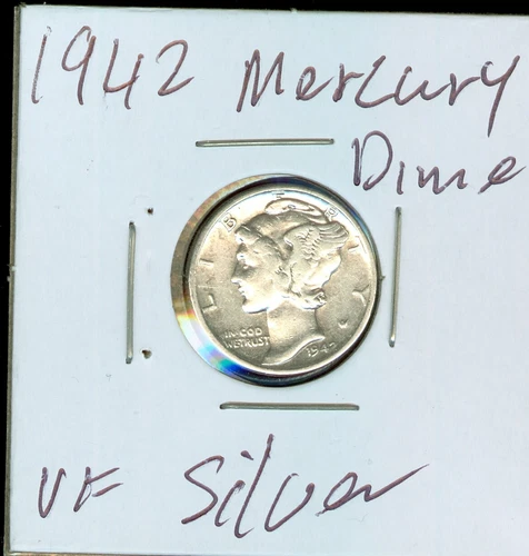 1942 Silver Mercury Dime VF