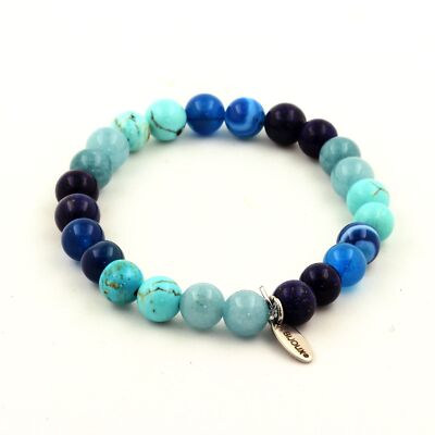 Minerals And Precious Stones. Lapis Lazuli Bead Bracelet + Banded Agate