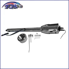 Chrome 30" Column Tilt Manual Steering Column w/ Adapter No Key For Hot Rod GM