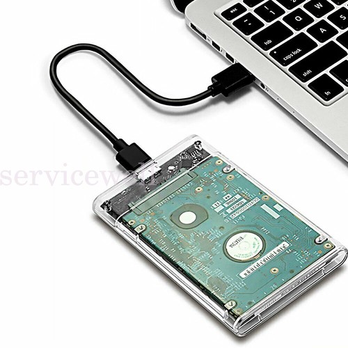 Transparent 2.5 inch USB 3.0 External Hard Drive HDD SSD Enclosure Case SATA - Picture 13 of 15