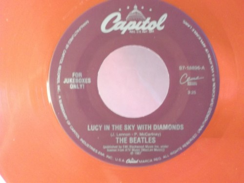 Beatles,Cap"Lucy In The Sky With Diamonds"US,7"45,For Jukeboxes Only,RED VINYL,M - 第 2/3 張圖片
