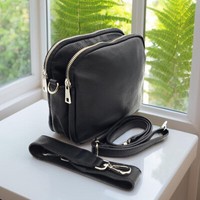 "Kleine Echt Leder Handtasche UmhäNgetasche Mit Zwei Gurten \"Made In Italy\""