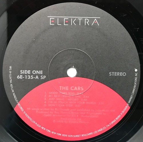 THE CARS "The Cars" RE Debut LP 1984 Elektra 6E-135 Specialty Pressing VG++ - Picture 3 of 6