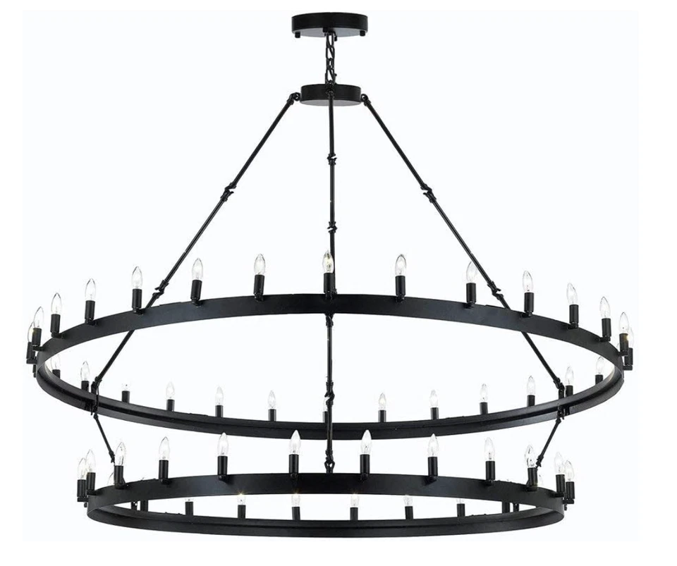 Nuevo En Caja - Araña Industrial Loft Hierro Forjado Vintage Granero Metal Castilla Foto 2 de 4