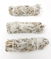 White Sage Smudge Stick 4" - 5" 3 Pack Herb House Cleansing Negativity Removal