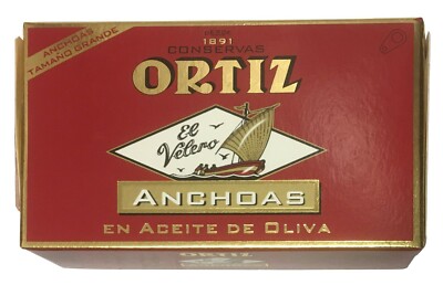 (24,88 /100g) Sardellenfilets in Olivenöl ORTIZ 110 g Dose, ATG 80g