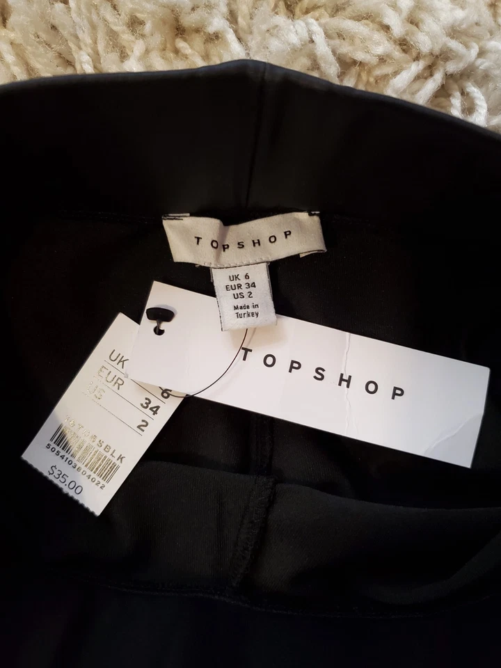 TopShop Leggings Negros Brillantes Talla 2 Nuevos con Etiquetas Atletismo Informal Fiesta/Cóctel  Foto 3 de 4
