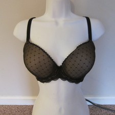 WACOAL 853112 BASIC BEAUTY Contour Black Bra Size 32DDD NWOT