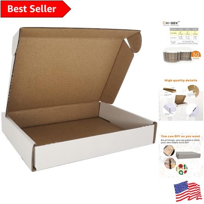 Premium 6x4x1'' White Cardboard Mailers - Secure Packaging Solution (50 Count)