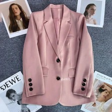 Blazers Women Long Sleeve Single Button Blazer Coats Top Suit Jackets Outerwears