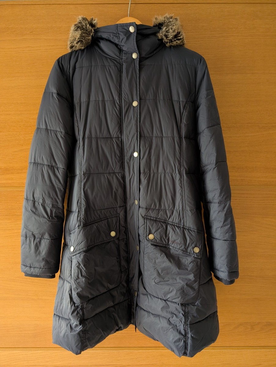 Womens Barbour Buoy Quilt Fibre Down Hooded Jacket Coat Parka UK