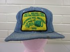 Vintage 70s Snapback Denim Trucker Hat National Micro-Mini Tractor Pullers Assoc