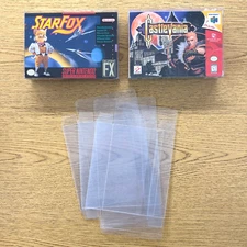 3 Box Protectors for SNES NINTENDO 64 N64 Video Game Boxes Clear Cases CIB