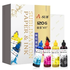 Bundle A-SUB Sublimation Paper and Ink Kit for Inkjet Printers ET-2803 ET-2720