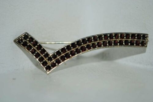 Fine Antique Bohemian Pin Brooch Sterling Silver … - image 1