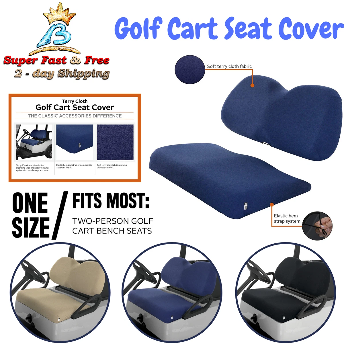 Terry cloth golf cart seat best sale covers