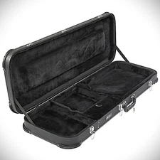 Black Lockable Hard-Shell Electric Guitar Case for Strat Tele Style Guitars