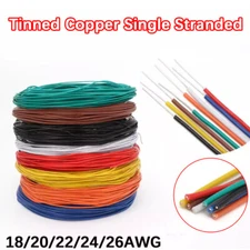 Tinned Copper Single Stranded Single Core 18AWG-26AWG Electronic Wire Cable