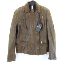 Damen Lederjacke Braun MILESTONE Jacke Biker Lammnappa Leder XXL 42 NP449 Neu