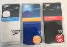 Speedo Adult Swim Cap Silicone NEW Black, White or Blue