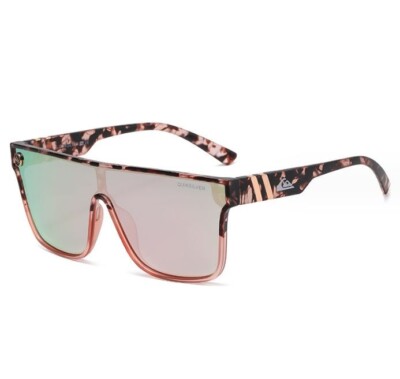 Quiksilver SciFi Shield Sunglasses Tortoise Shell Flash Pink Mirror Single Lens