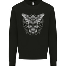 A White Moth Skull Kinder Sweatshirt Pullover